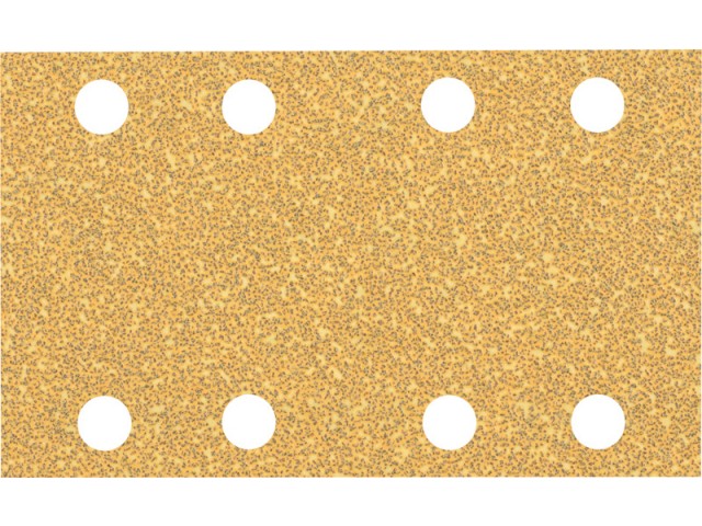 Brusni papir EXPERT Bosch z 8 luknjami za vibracijske brusilnike, Dimenzije: 80x133 mm, Zrnatost: 40, 2608901660